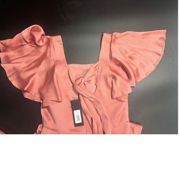 Sachin‎ & Babi NWT Aurora Gown Flutter Sleeves in Rouge Size 4 MSRP $325 - Picture 6 of 10